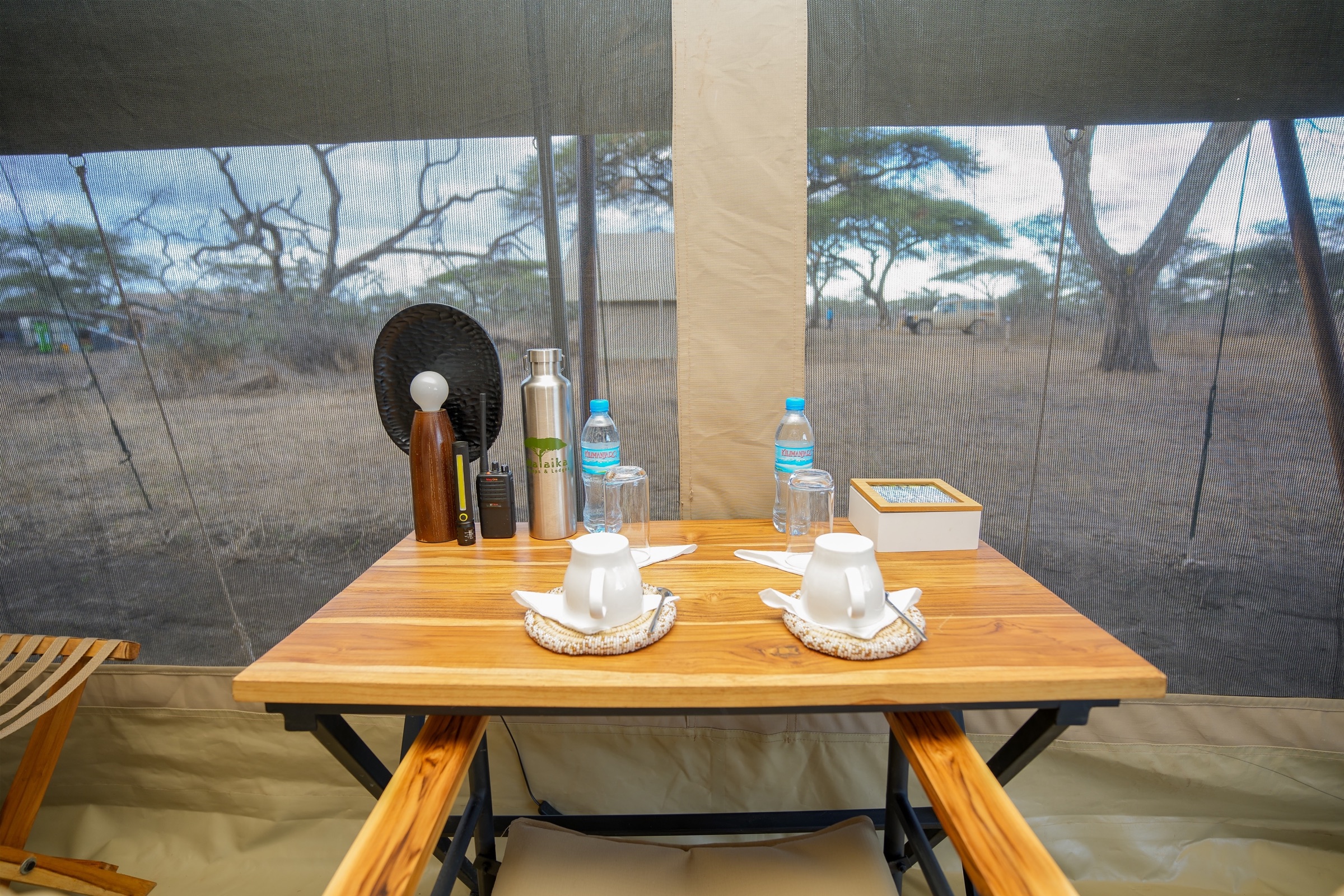 Migration camp room interior with luxury safari styling
