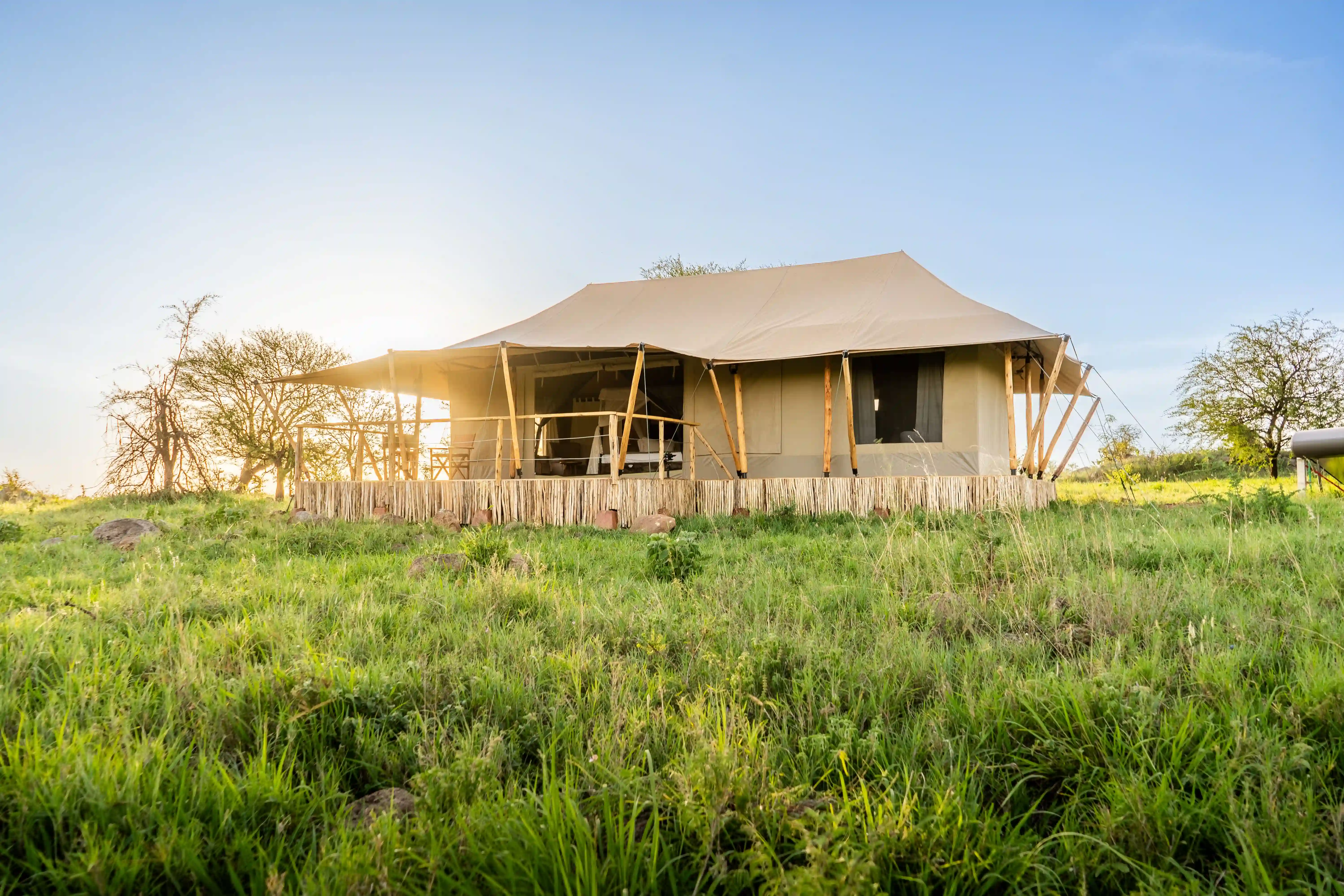Seronera lounge and bar area with panoramic savanna views