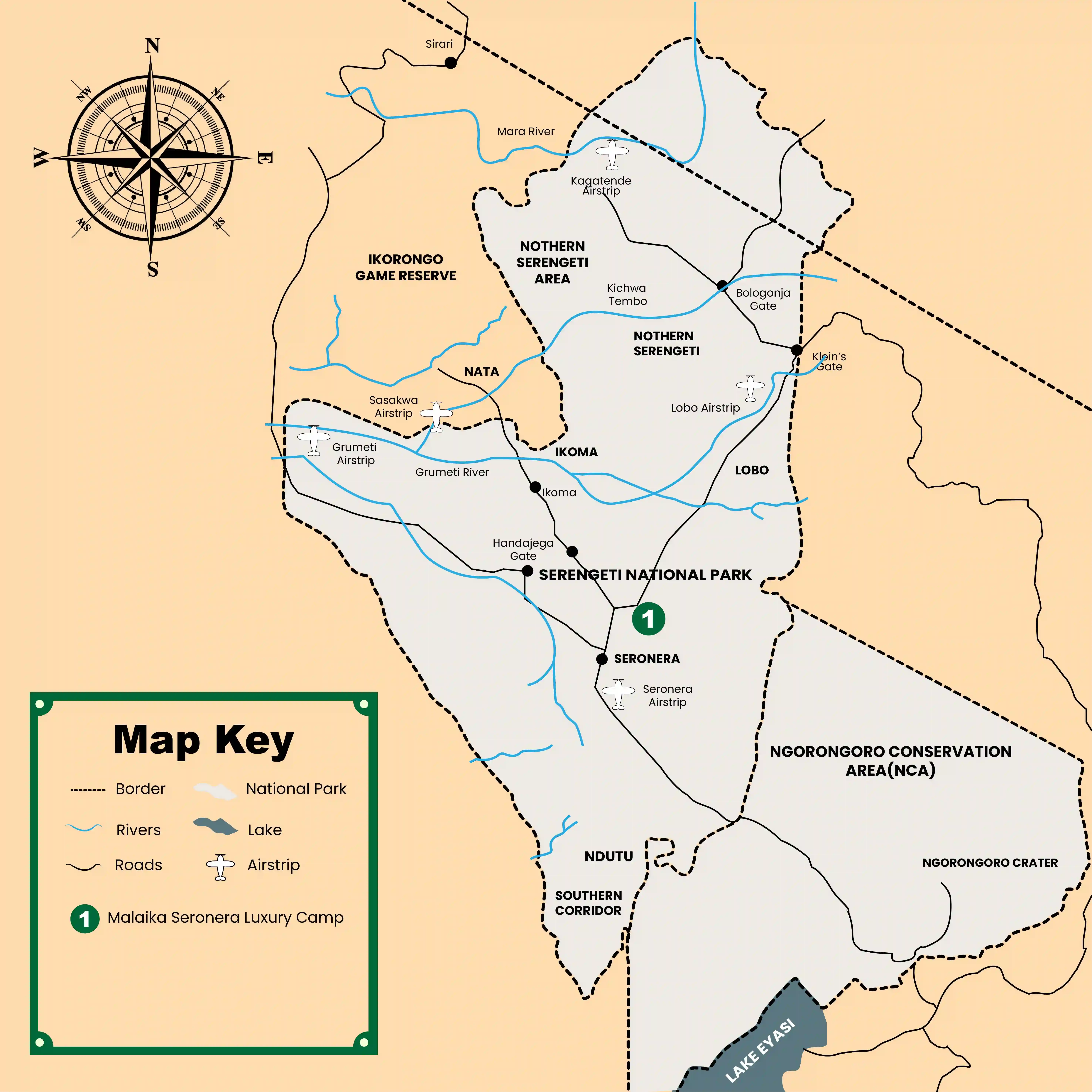 Seronera Location Map